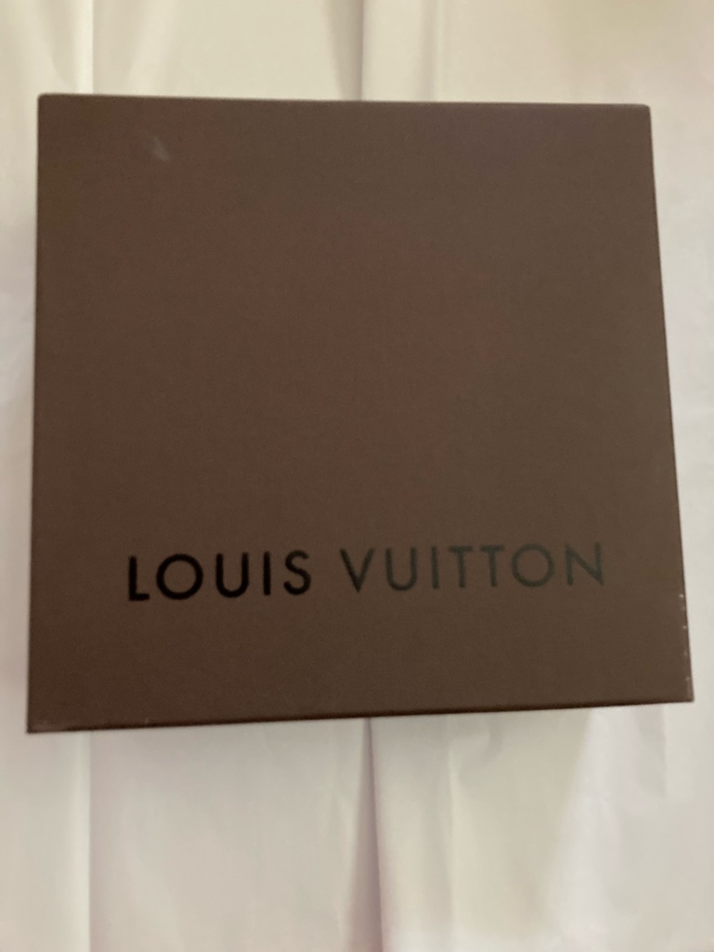 Louis Vuitton AUTHENTIC Brown Box with Black Logo Gift Box 9”x9”x3 3/4”